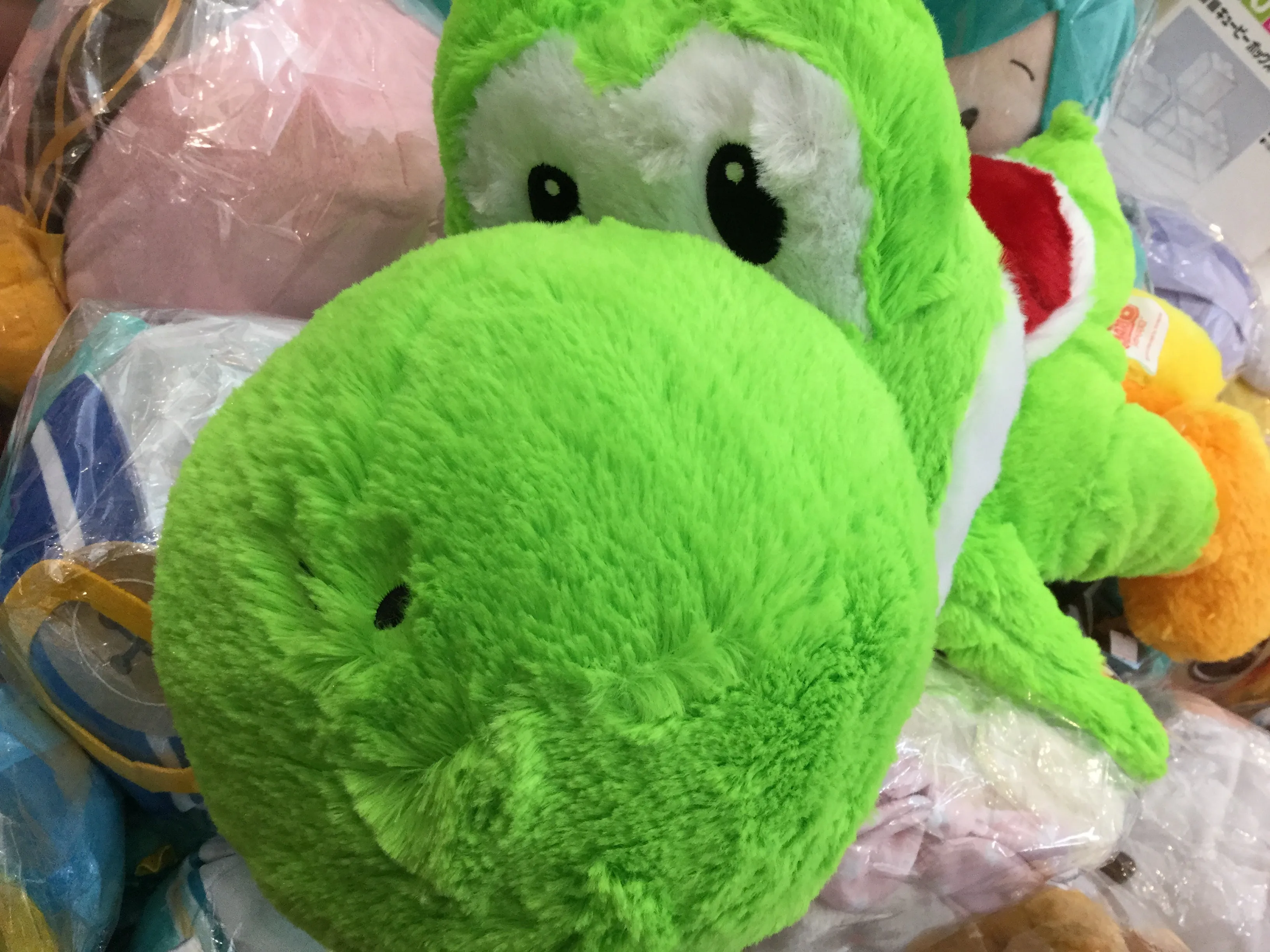 Super Mario Bros Green Yoshi Resting Long Fur Medium Plush (In-stock) Extinct Creature YouTube Background