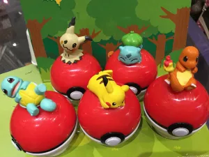 Pokemon Figures Sitting on Pokeball (In stock now) Blockbuster Movie
