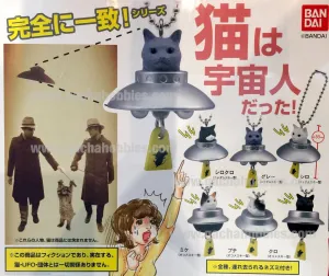 Human Body Kittens UFO 6 PCS Keychains Set