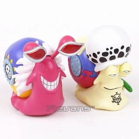 Anime One Piece Trafalgar Law   Doflamingo Den Den Mushi Telephone PVC Figures Action Showcase Glow In Dark