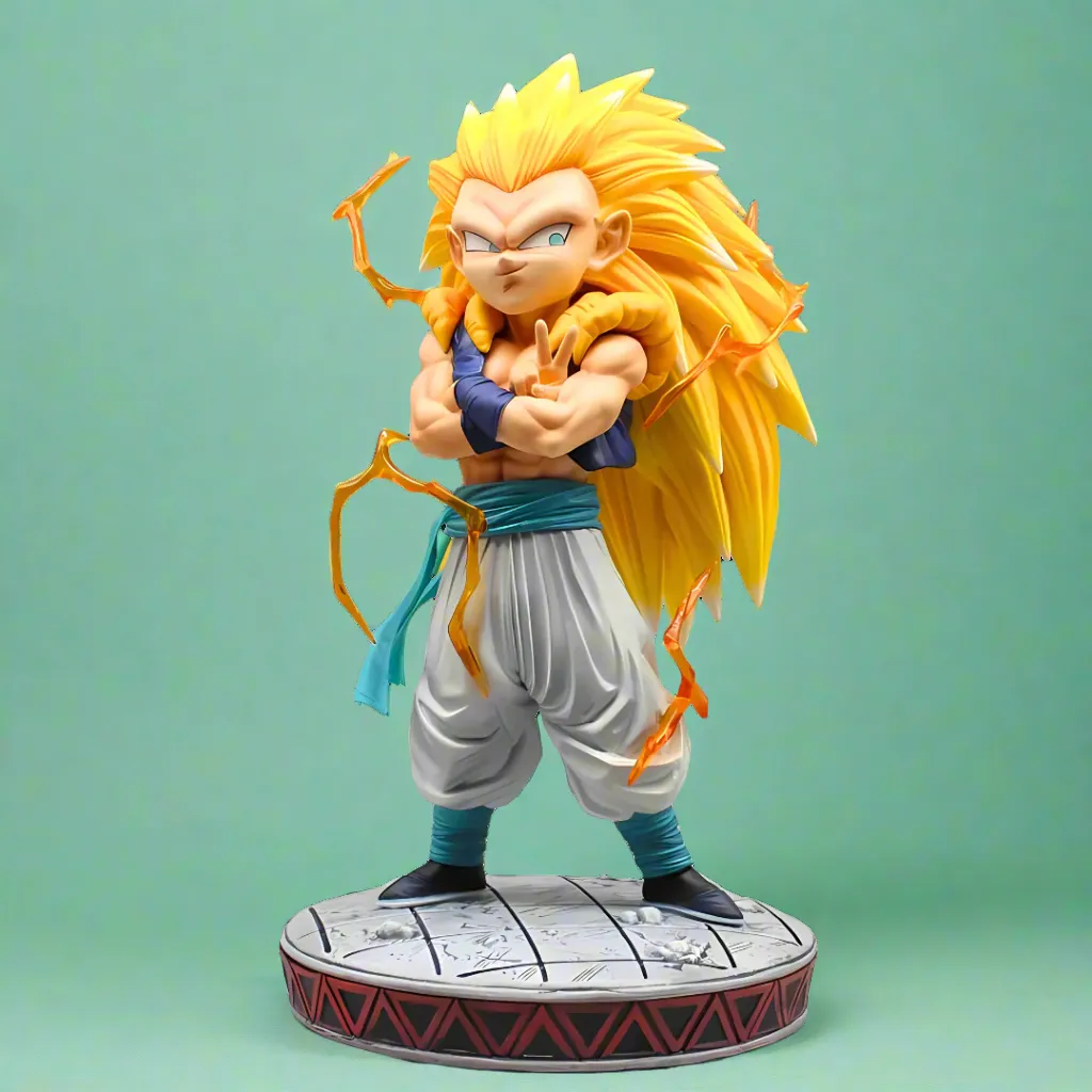 Dragon Ball Anime Figure Fusion Phantom SSJ3 Gotenks 25cm (10") PVC Statue Immersive experience Ancient Sculpture