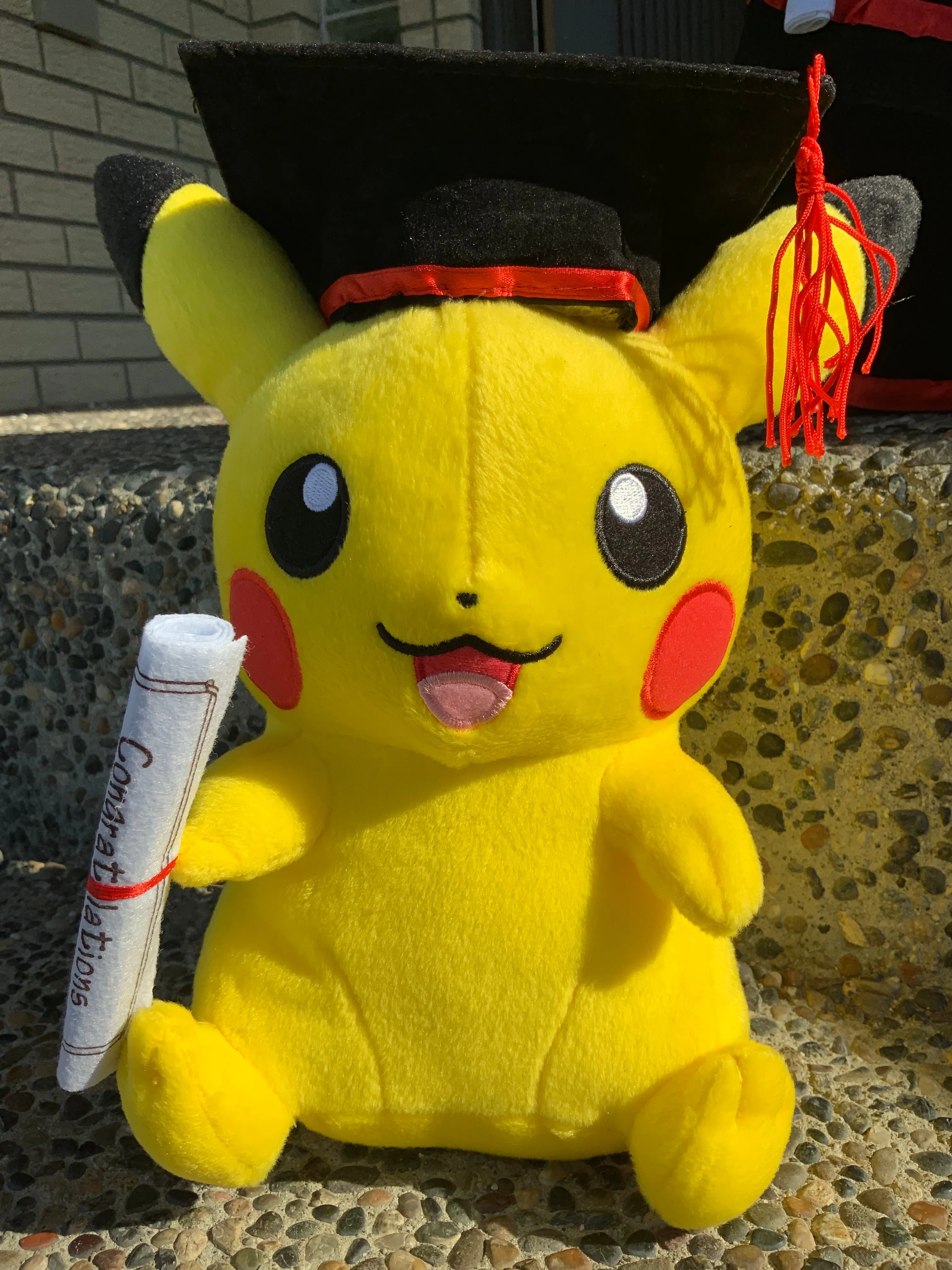 Global Phenomenon Graduation Pokemon Pikachu Plush With-Tongue-Out