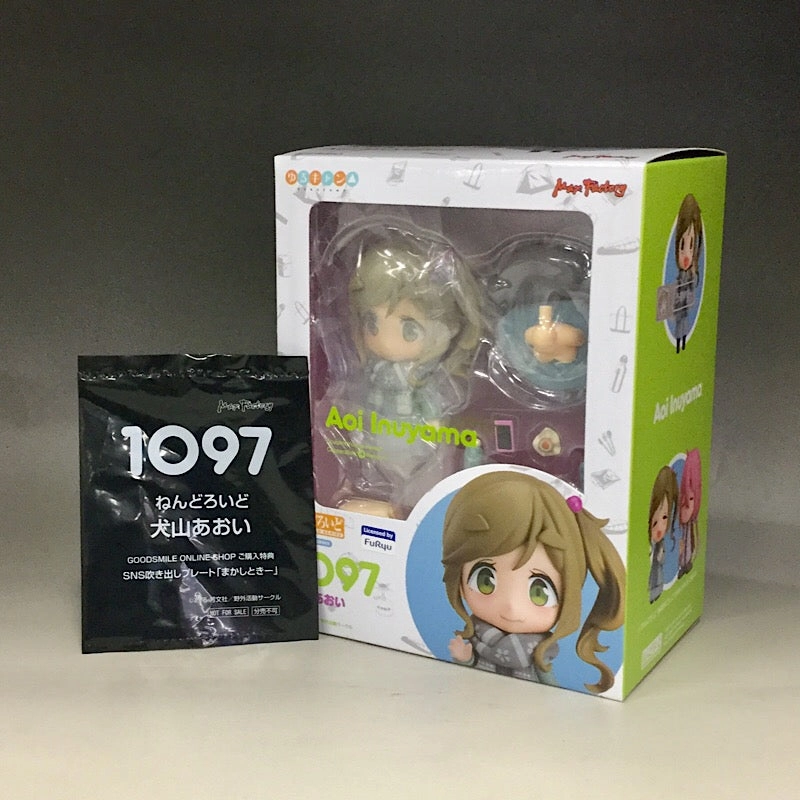 Nendoroid NO.1097 Aoi Inuyama GOODSMILE ONLINE SHOP Purchase Benefits SNS Bulletin Plate "Makashi Toki" (Yuru Camp ??) Collectible Creation Superhero Statue