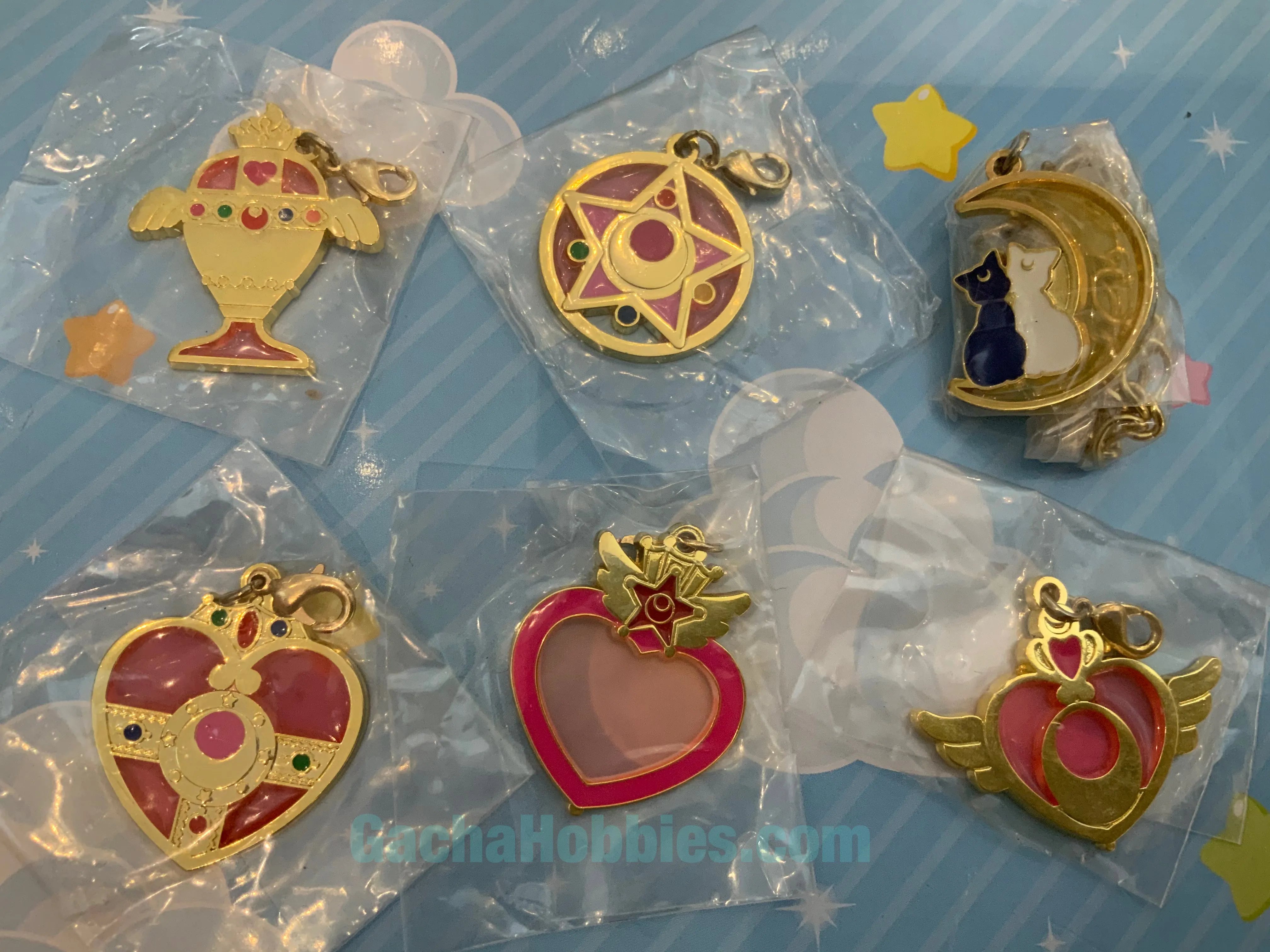 Sailor Moon Stained Charm Metal Keychain 6 Pieces Set (In-stock) Luxury Decor Collector's item