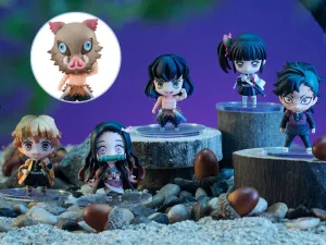 Press Worthy Ceramic Sculpture Megahouse - Demon Slayer: Kimetsu no Yaiba - Kamado Tanjiro & Friends Mascot Set Figure