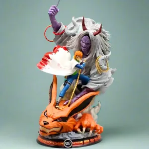 Chibi Sculpture Superhero Pose Naruto Anime Figure Lightning Strike Namikaze Minato 29cm (11") PVC Statue