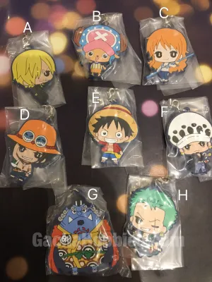 One Piece Rubber Keychain 8 Pieces Set (In-stock) Garden Ornament Robot Art